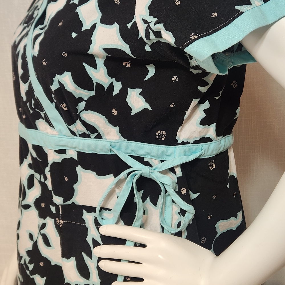 Koi Blue Black Belted Cotton Style 115PR Large - Picture 3 of 9